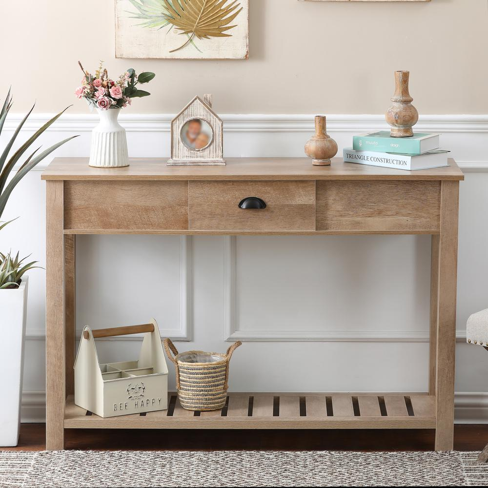 Farmhouse Rustic Engineered Wood Console Table