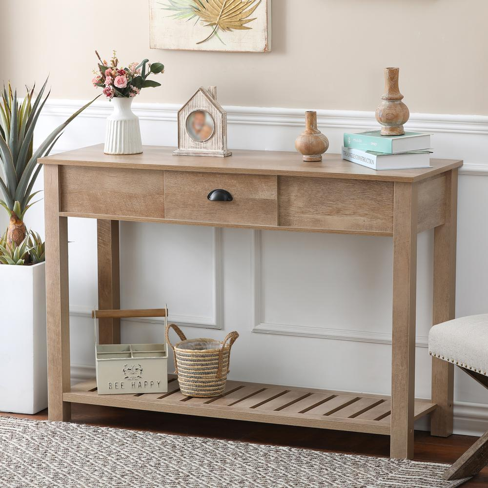 Farmhouse Rustic Engineered Wood Console Table