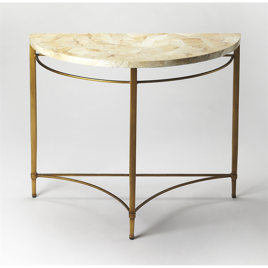 Marlena Shell Demilune Console Table