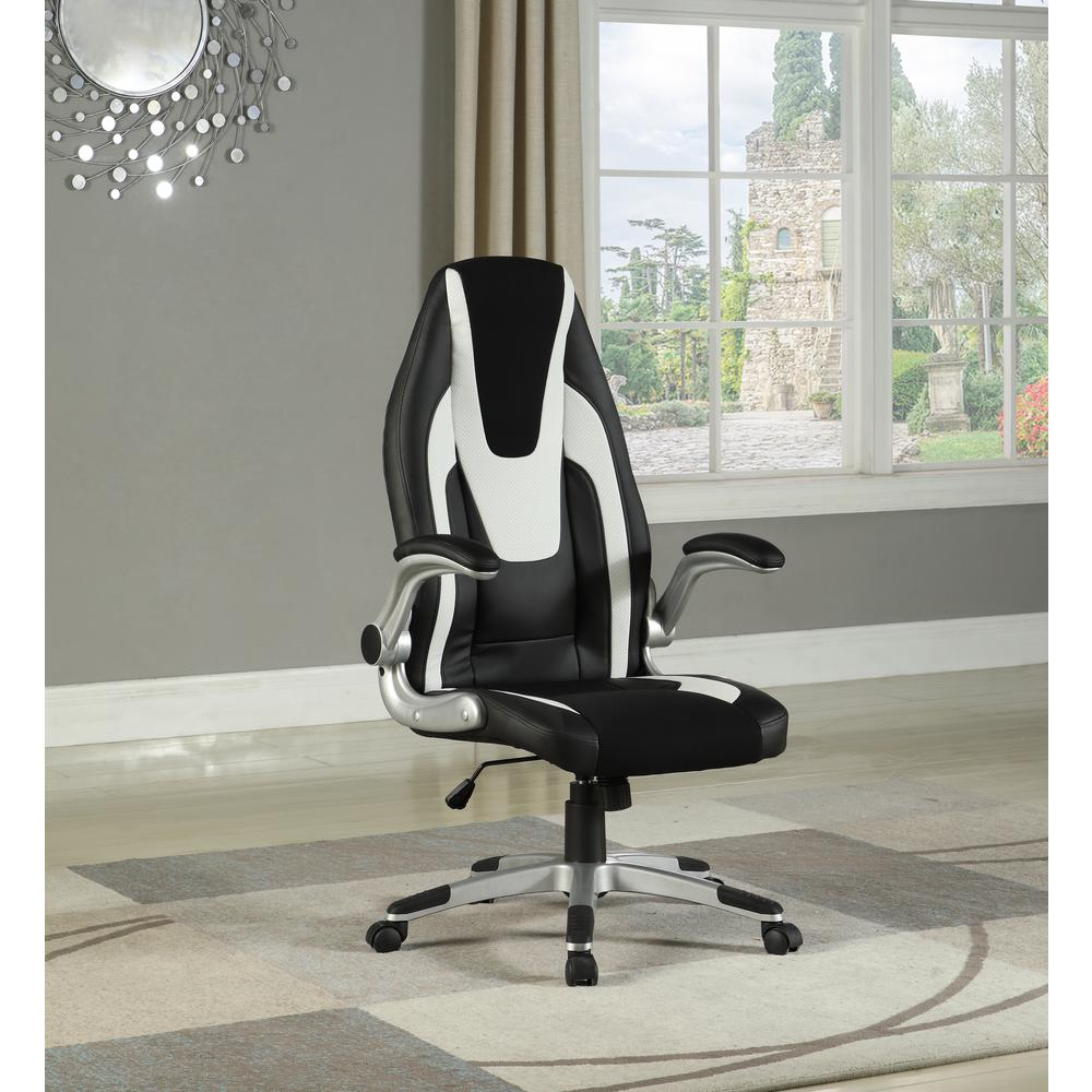 Modern Ergonomic 2-Tone Adjustable Computer Chair, Silver