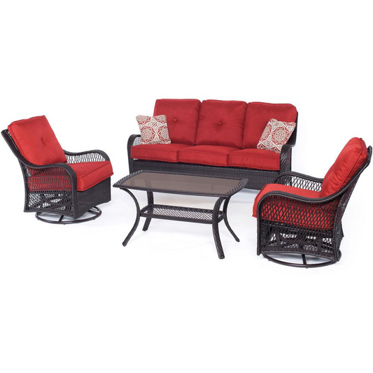 Orleans4pc Seating Set: 2 Swivel Gliders, Sofa, Coffee Table