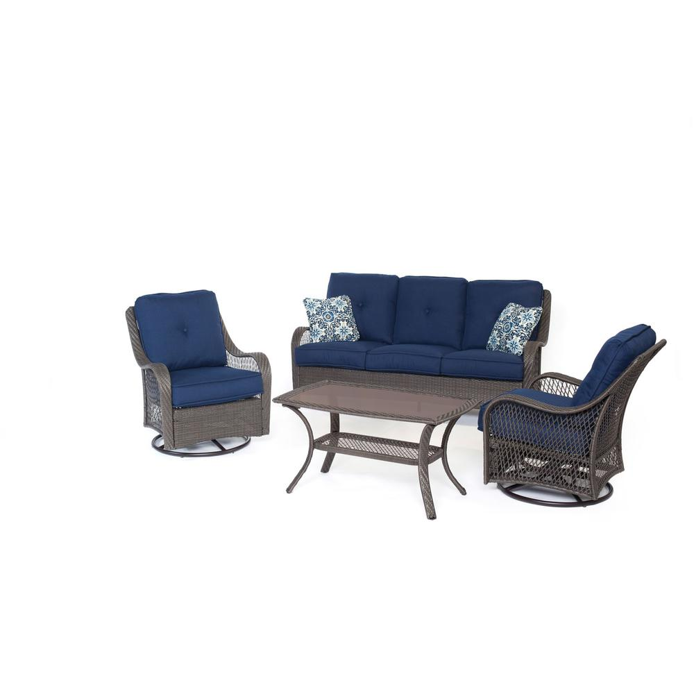 Orleans4pc Seating Set: 2 Swivel Gliders, Sofa, Coffee Table