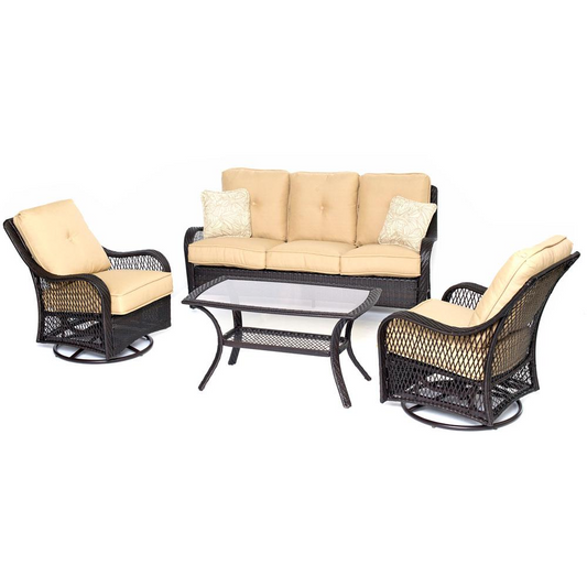 Orleans4pc Seating Set: 2 Swivel Gliders, Sofa, Coffee Table