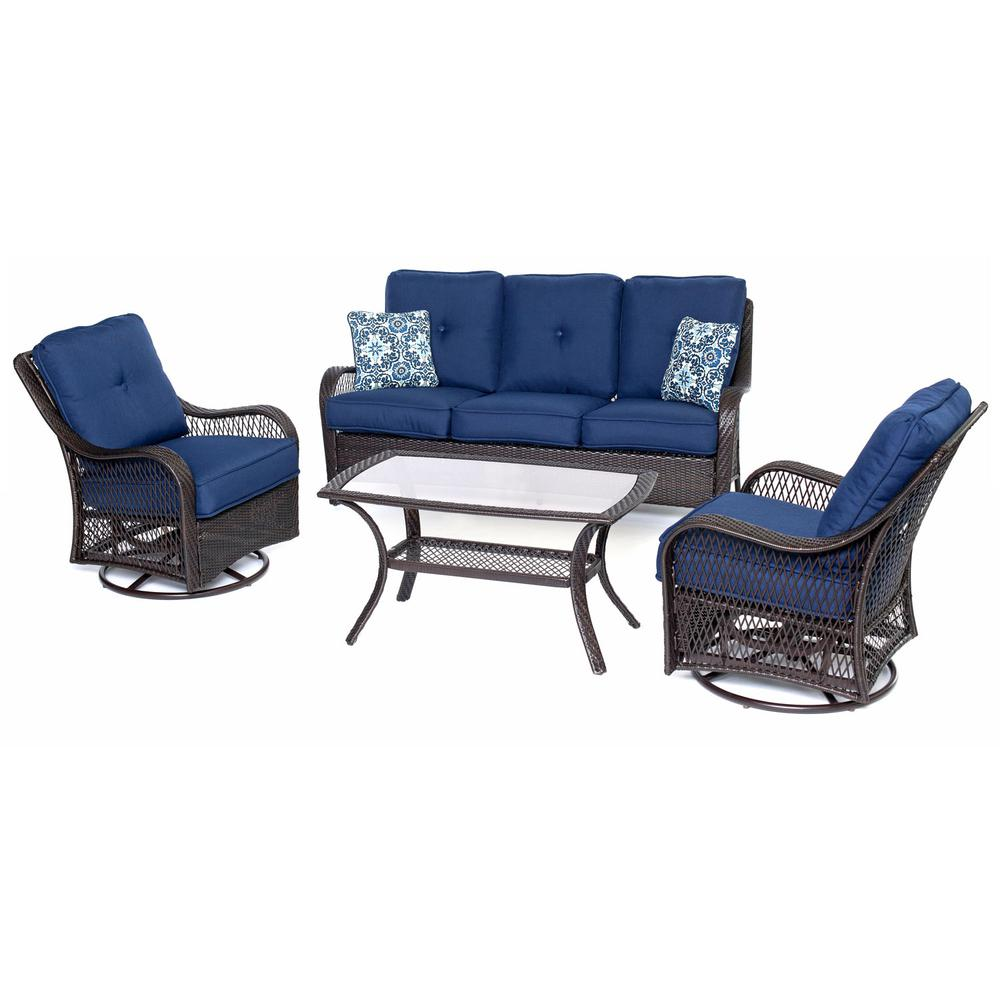 Orleans4pc Seating Set: 2 Swivel Gliders, Sofa, Coffee Table