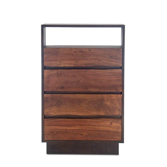 Palermo 34-Inch Acacia Wood Live Edge Dresser in Raw Walnut Finish