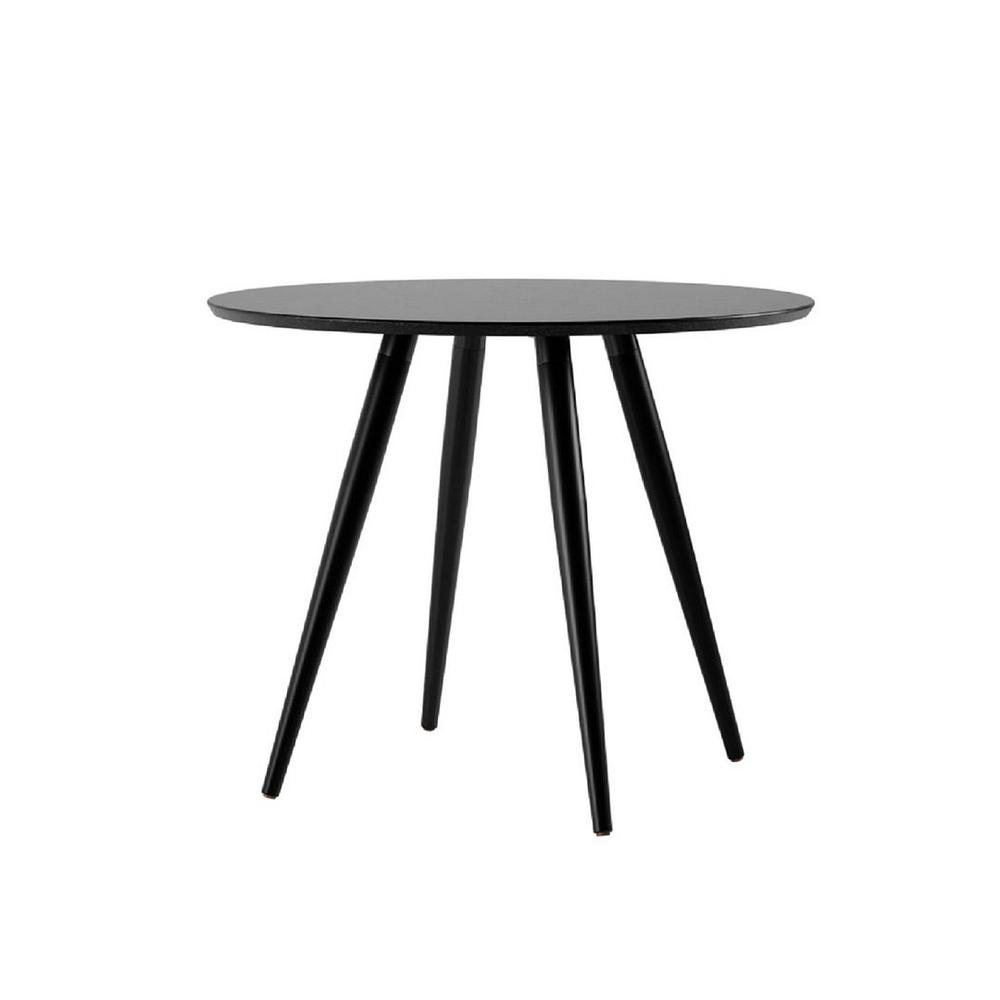 Athena 35.43 Round Dining Table in Black