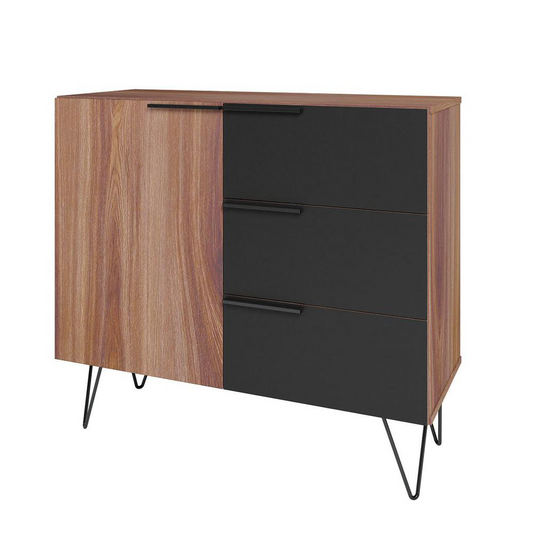 Beekman 35.43 Dresser with 2 Shelves in Brown and Black