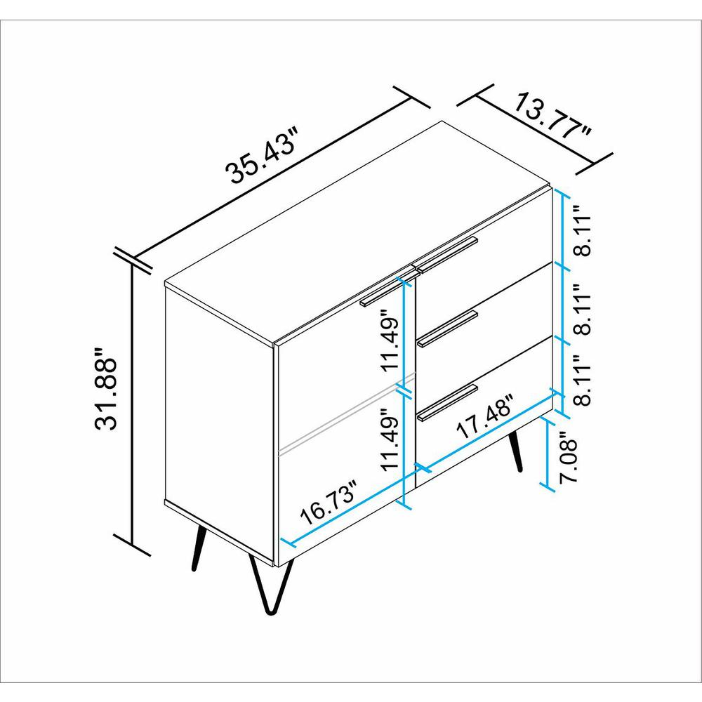 Beekman 35.43 Dresser with 2 Shelves in White