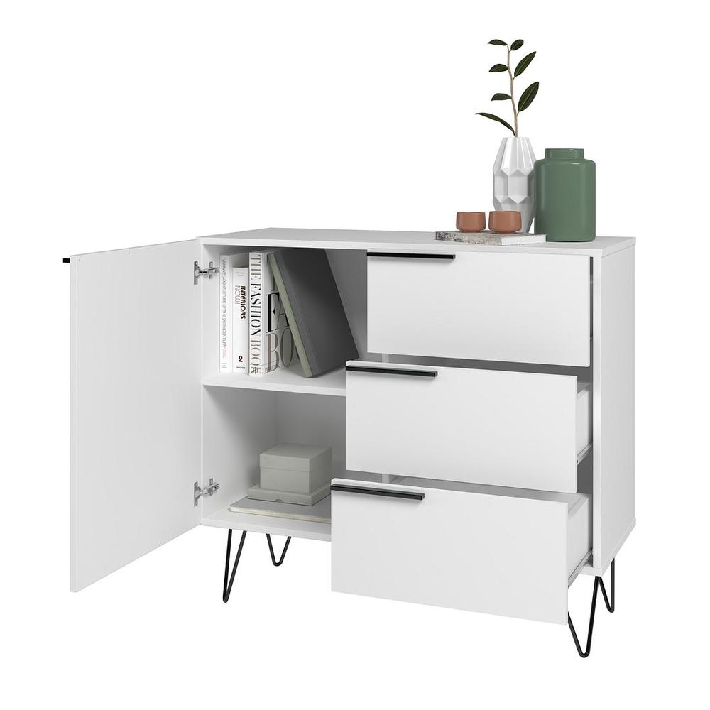 Beekman 35.43 Dresser with 2 Shelves in White