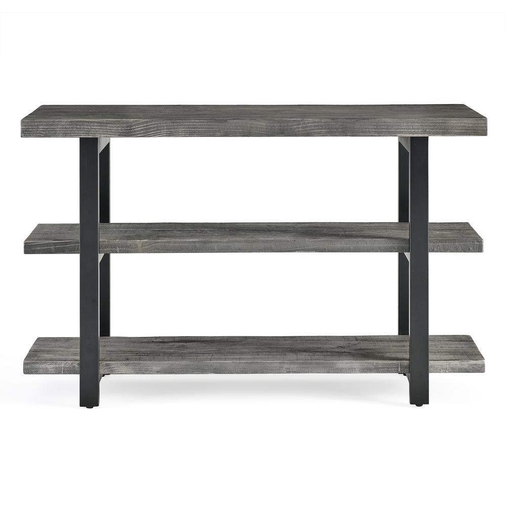 Pomona 48" Metal and Reclaimed Wood Media/Console Table, Slate Gray