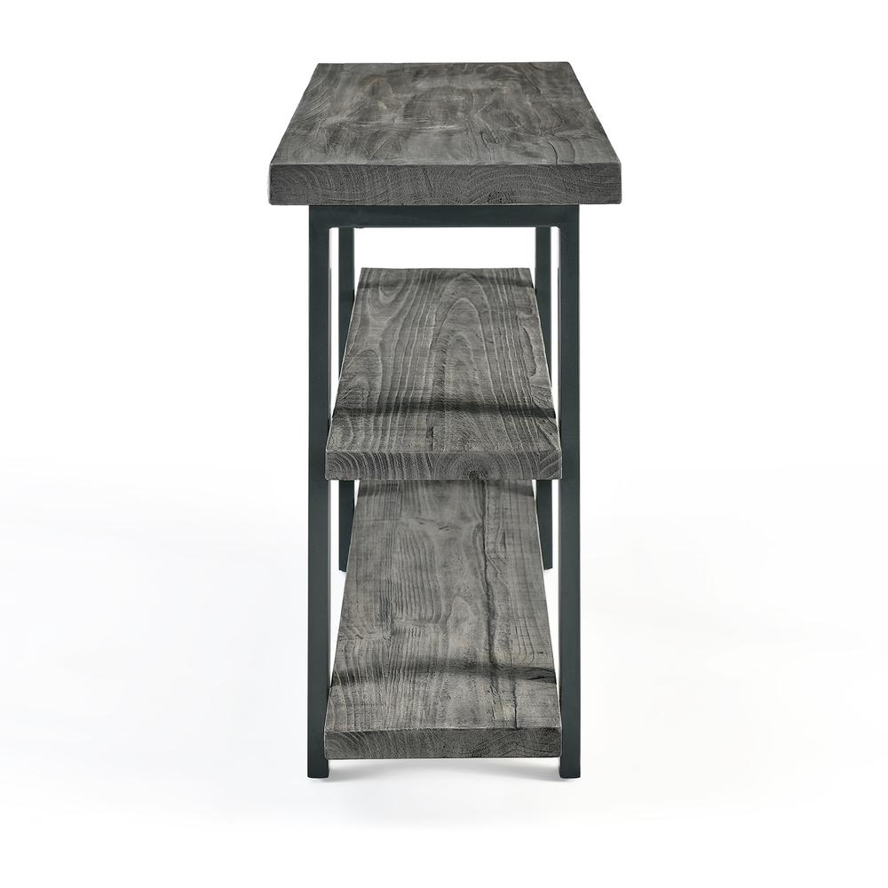 Pomona 48" Metal and Reclaimed Wood Media/Console Table, Slate Gray