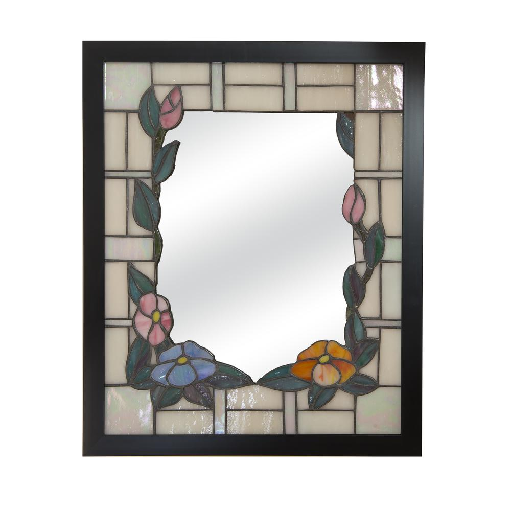 Floral Tiffany Framed Mirror