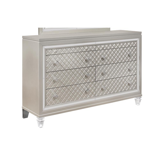 Dresser W/Jewelry Dr & Acrylic Legs Champagne