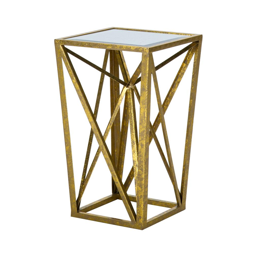 Gold Angular Mirror Accent Table/MDF