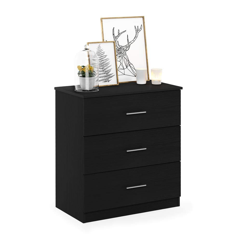 Furinno Tidur Simple Design 3-Drawer Dresser with Handle, Americano
