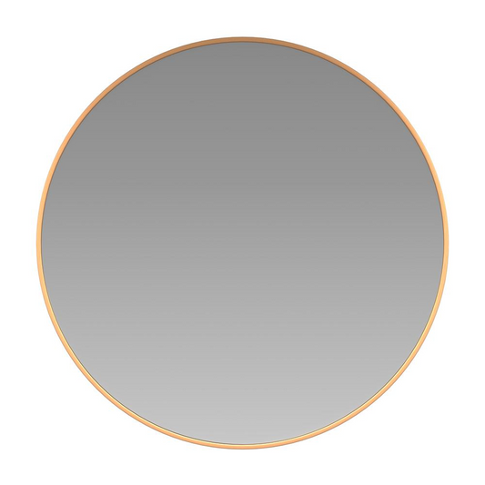 24" Round Gold Metal Framed Wall Mirror - Large Accent Mirror for Bathroom, Vanity, Entryway, Dining Room, & Living Room