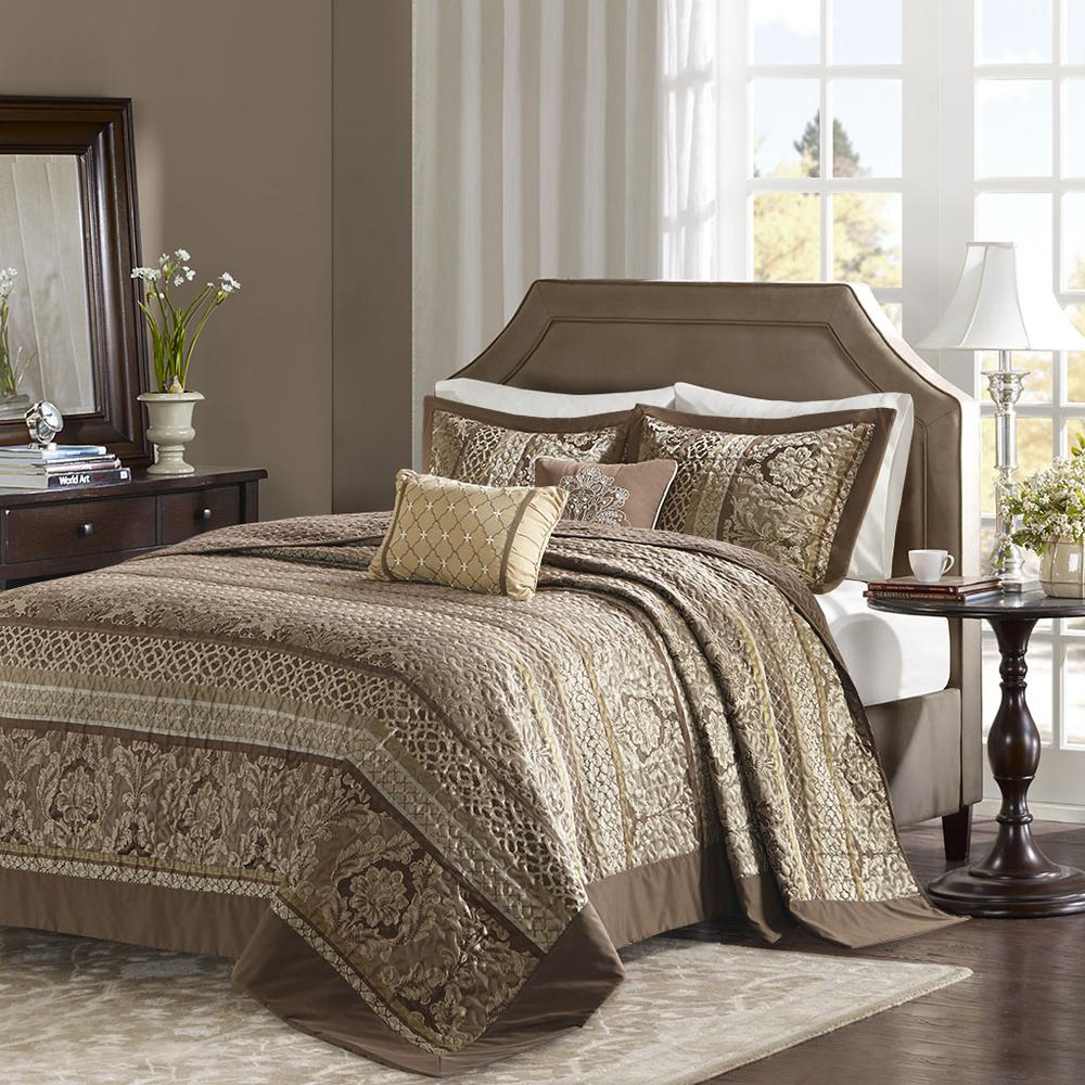 100% Polyester Jacquard 5pcs Bedspread Set,MP13-5318