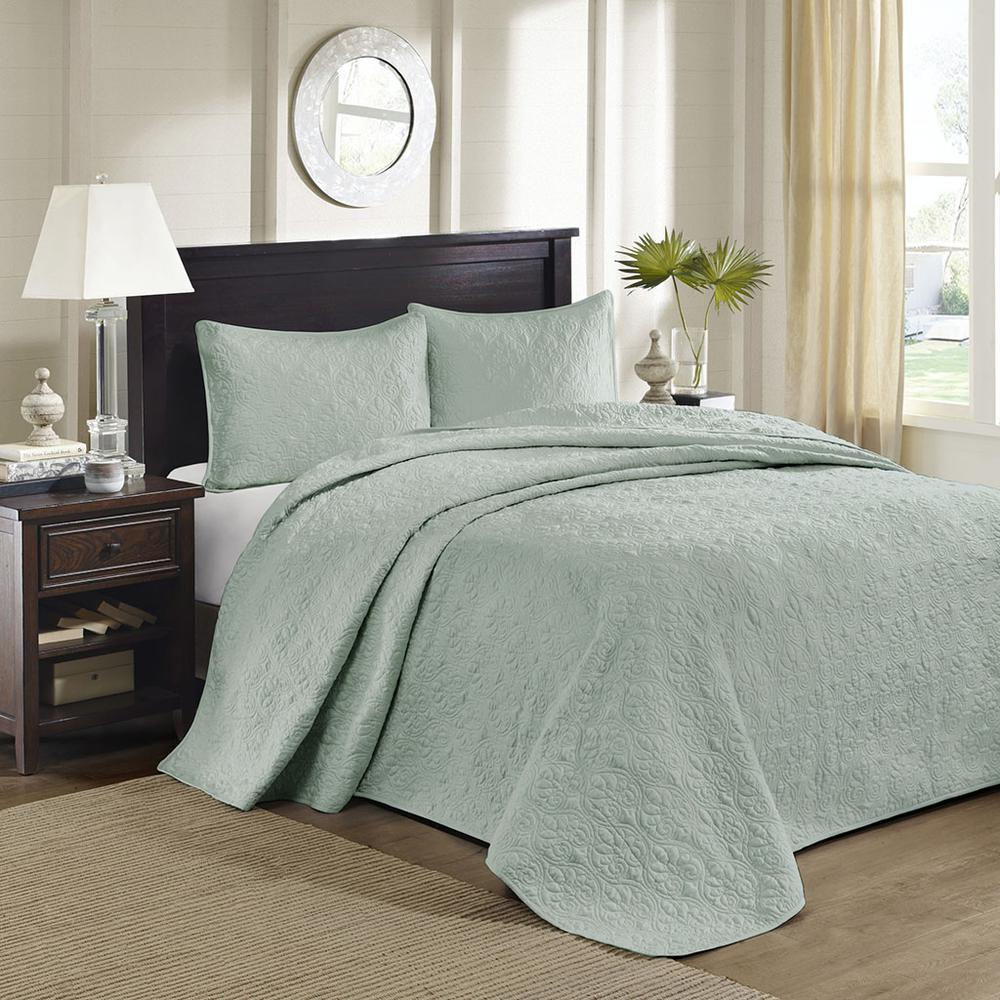 100% Polyester Solid Reversible Bedspread Set 701