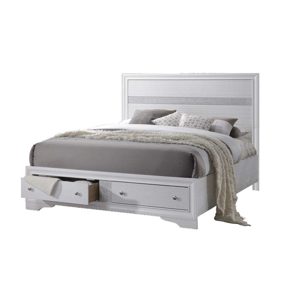 Catherine White Platform Queen Bed - White