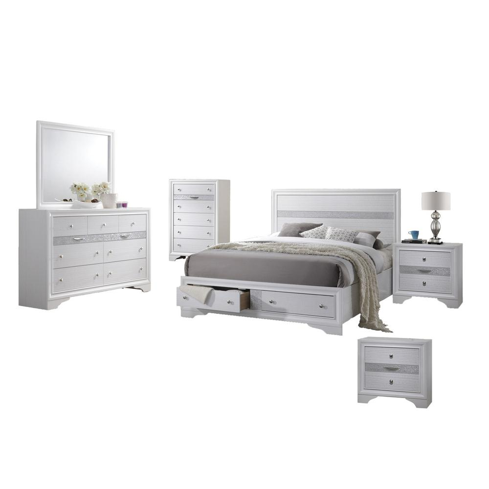 Catherine White 6 Piece Bedroom Set, California King