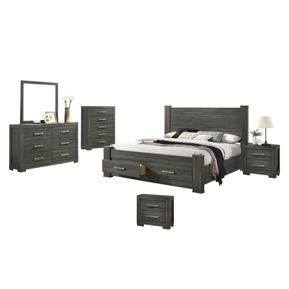 Lisa 6 Piece Bedroom Set, Eastern King