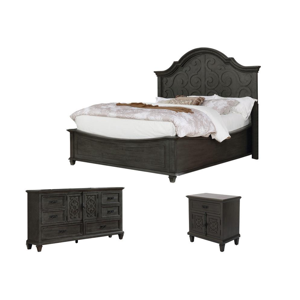 Panel 3 Piece Bedroom Set, California King