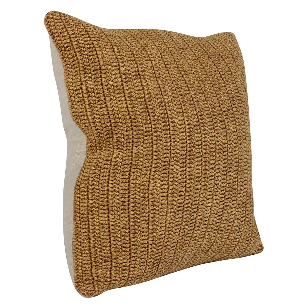 Kosas Home Marcie Knitted 22" Throw Pillow, Honey