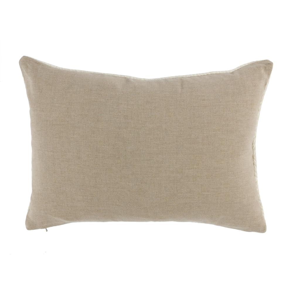 Lori Hand Embroidered 14"x20" Throw Pillow, Ivory