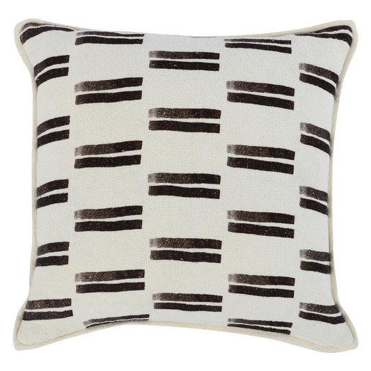 Dalia 22" Square Throw Pillow, Ivory Black