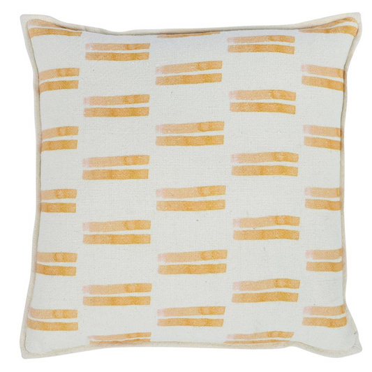 Dalia 22" Square Throw Pillow, Ivory Orange