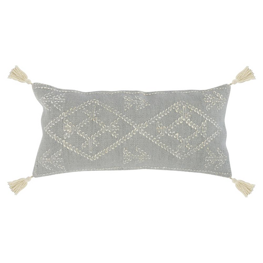 Ferri 16"x36" Throw Pillow,Gray Ivory