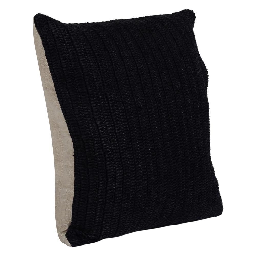 Kosas Home Marcie Knitted 22" Throw Pillow, Black