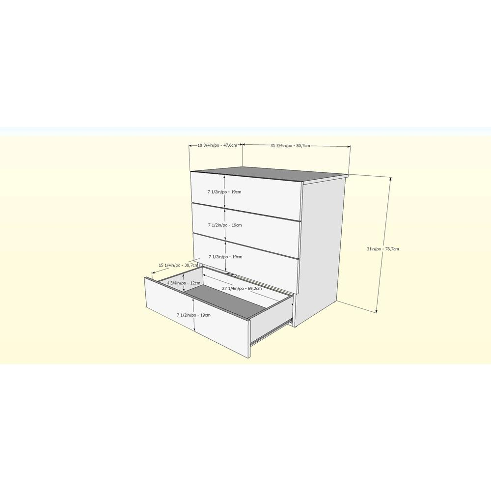 Esker 4 Piece Full Size Bedroom Set, Natural Maple and White