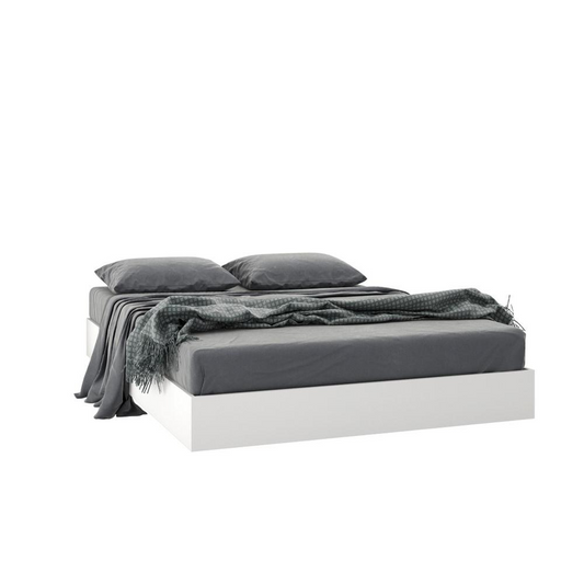Unik 3 Piece Full Size Bedroom Set, Bark Grey and White