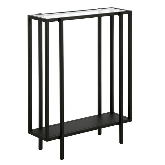 Vireo 22'' Wide Rectangular Console Table with Metal Shelf in Blackened Bronze