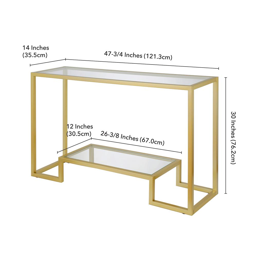 Athena 47.75'' Wide Rectangular Console Table in Brass