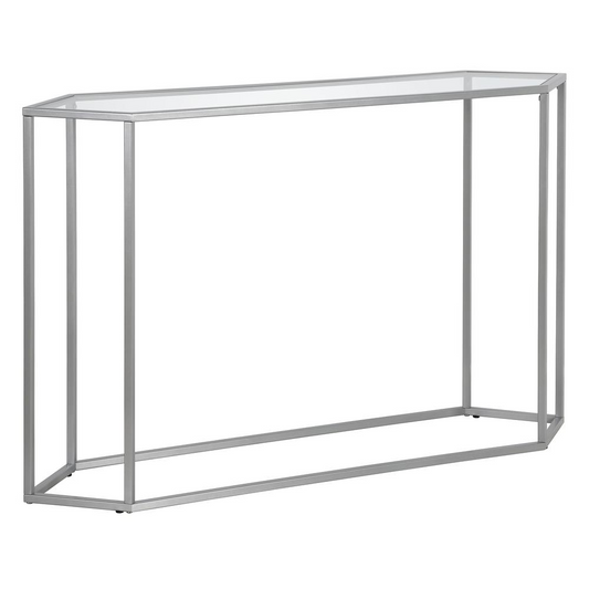 Beck 48'' Wide Hexagonal Console Table in Silver