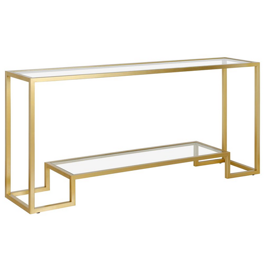 Athena 64'' Wide Rectangular Console Table in Gold