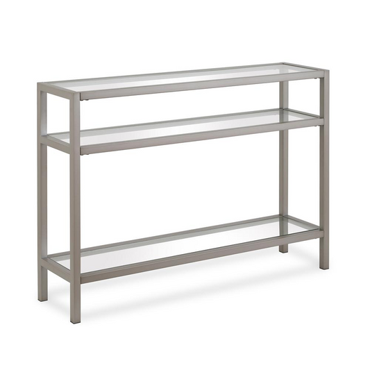 Sivil 42'' Wide Rectangular Console Table in Satin Nickel