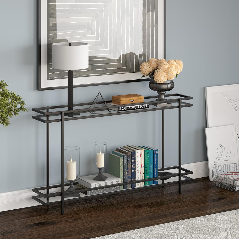 Robillard 25'' Wide Rectangular Console Table in Blackened Bronze