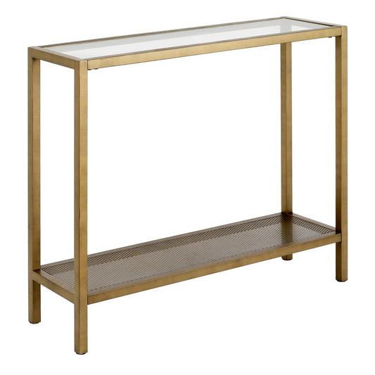 Rigan 36'' Wide Rectangular Console Table in Brass