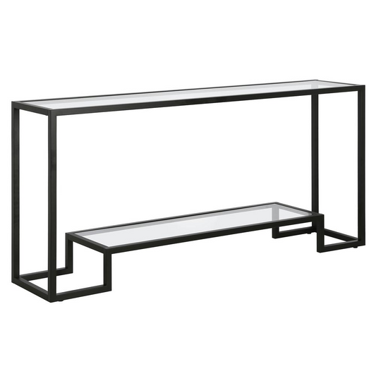 Athena 64'' Wide Rectangular Console Table in Blackened Bronze