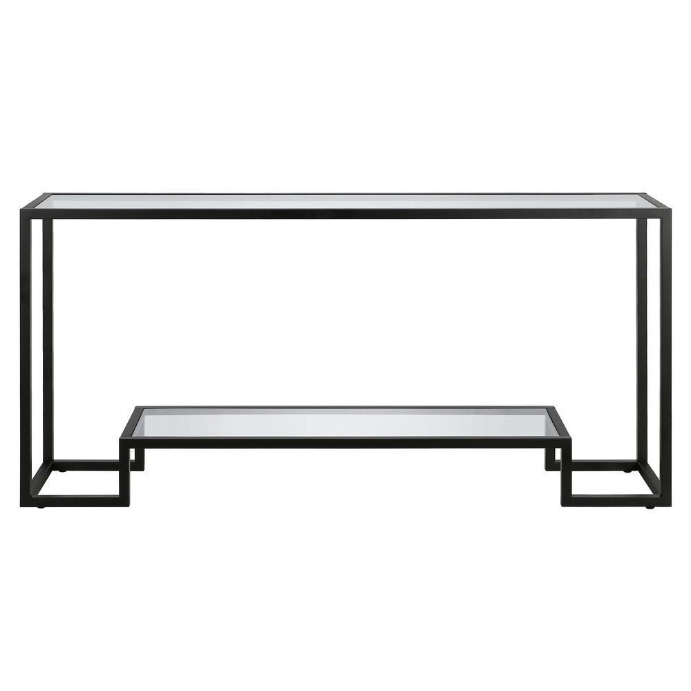 Athena 64'' Wide Rectangular Console Table in Blackened Bronze