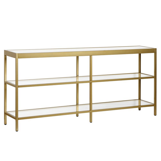 Alexis 64'' Wide Rectangular Console Table in Brass