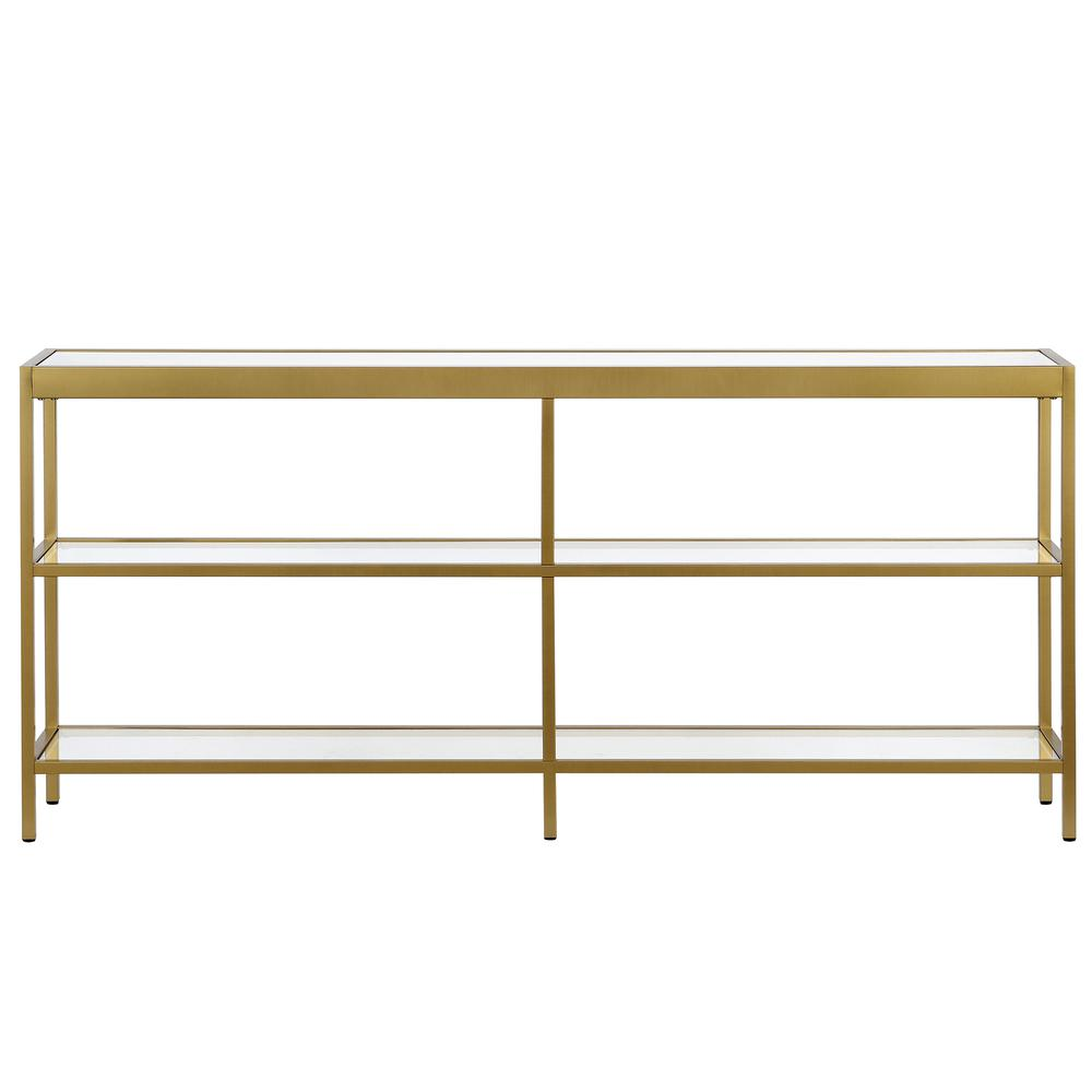 Alexis 64'' Wide Rectangular Console Table in Brass