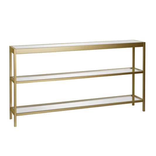 Alexis 55'' Wide Rectangular Console Table in Brass