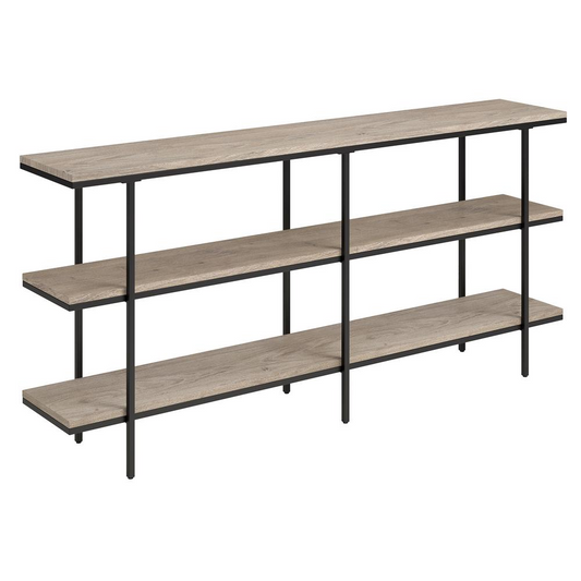 Harper 64'' Wide Rectangular Console Table in Antiqued Gray Oak