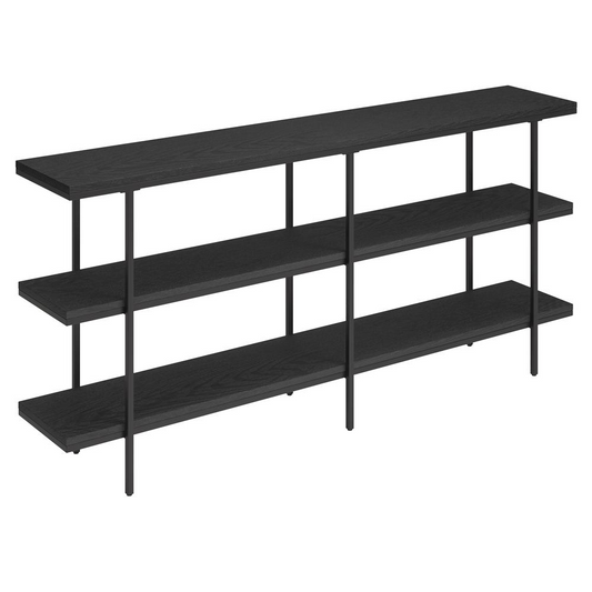 Harper 64'' Wide Rectangular Console Table in Black Grain