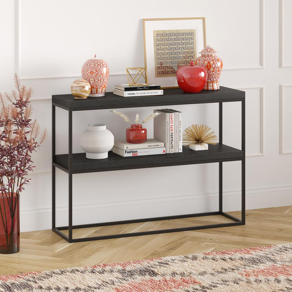 Edmund 42'' Wide Rectangular Console Table in Black Grain