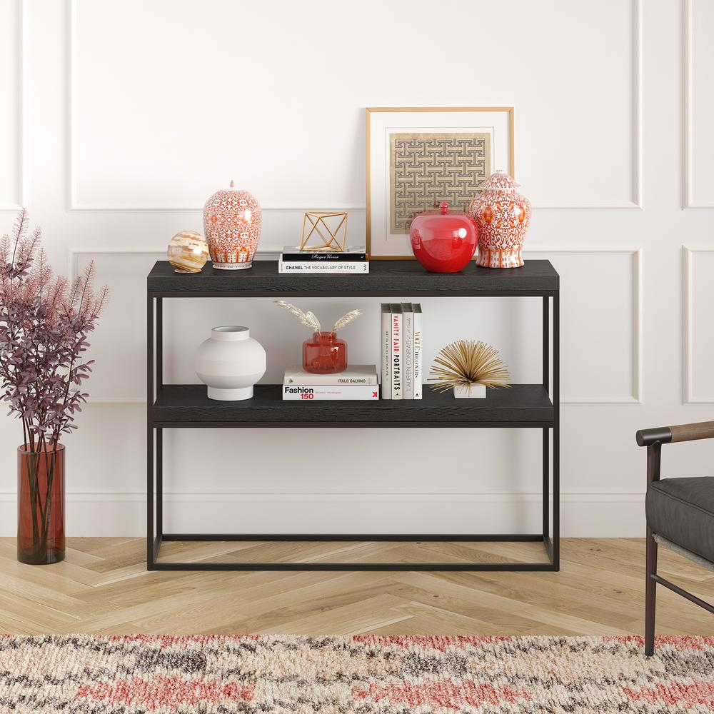 Edmund 42'' Wide Rectangular Console Table in Black Grain